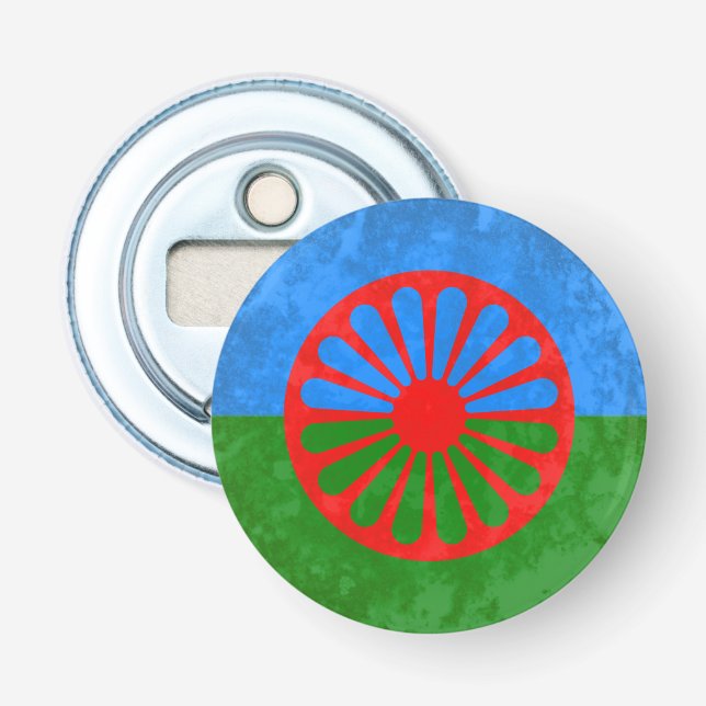 Abrebotellas Bandera romaní (Anverso)