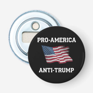 Abrebotellas Bandera vintage de EE. UU. pro América anti Trump
