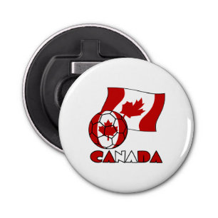 Abrebotellas Bandera y pelota de fútbol canadiense