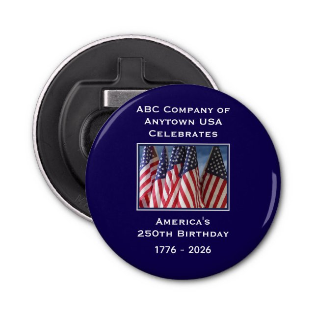 Abrebotellas Banderas estadounidenses patrióticas en el 250 ani (Anverso)