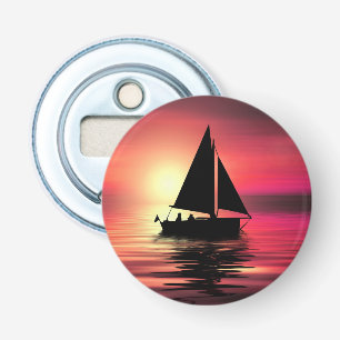 Abrebotellas Barco de vela al atardecer en el mar Diseño de art