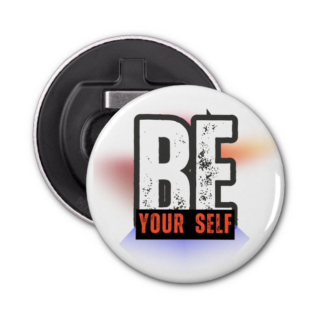 Abrebotellas BE YOURSELF – Bold Motivational Typography Design (Anverso)