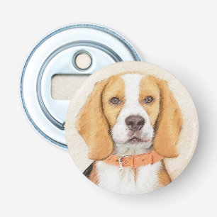 Abrebotellas Beagle Hound Dog Pintura original de animales