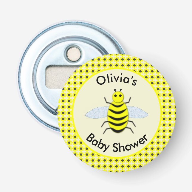 Abrebotellas Bebé Amarillo Cute Género Baby Shower Neutral (Anverso)