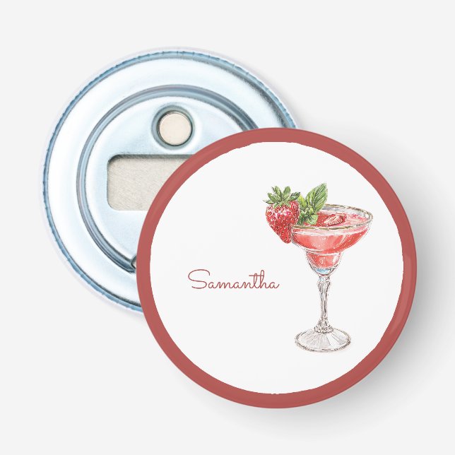 Abrebotellas Bebida De Cóctel De Fresa Blanca Roja (Anverso)