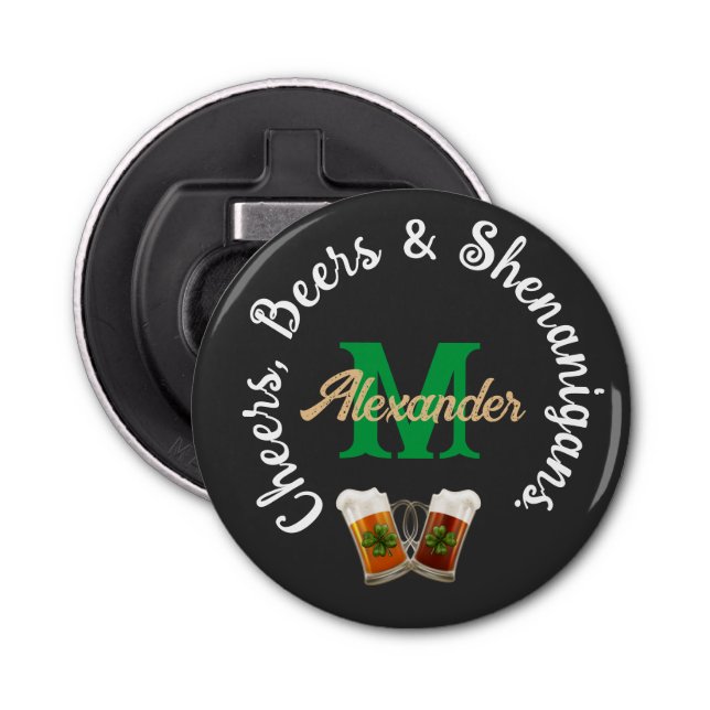 Abrebotellas Beers y Shenanigans bebida irlandesa (Anverso)