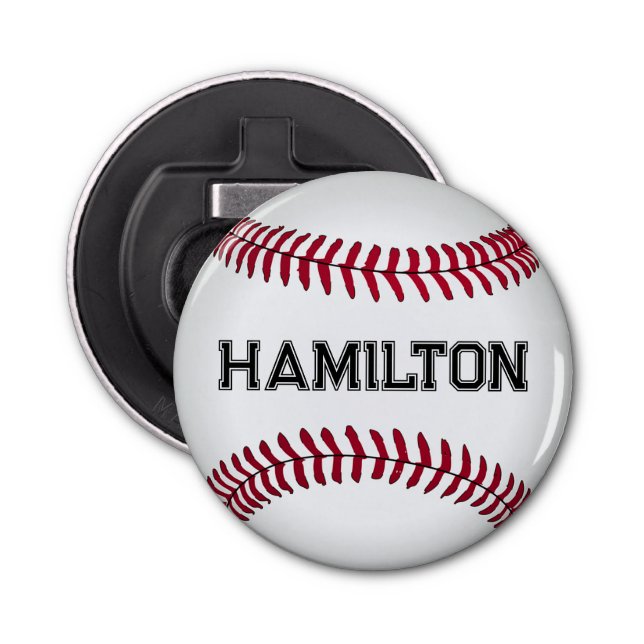 Abrebotellas Béisbol con nombre personalizado (Anverso)