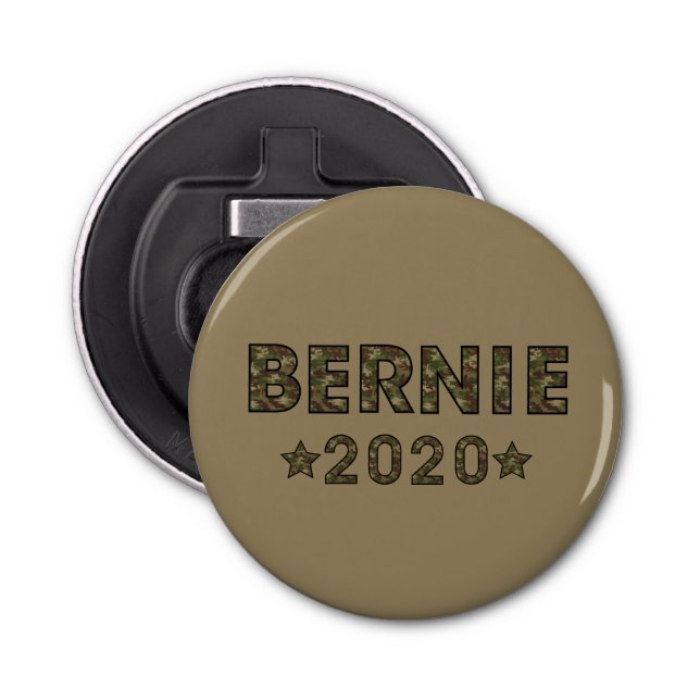 Abrebotellas Bernie 2020 Camouflage Election Brown (Anverso)