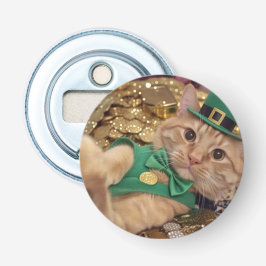 Abrebotellas Best Button Bottle Opener with Irish Cat