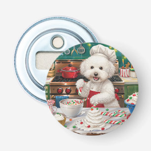 Abrebotellas Bichon Frise Holiday Baking: Navidades festivos