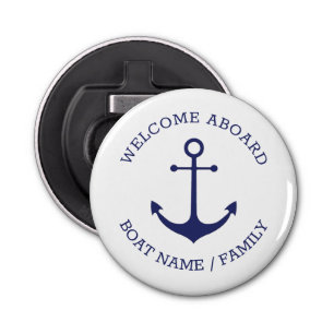Abrebotellas Bienvenida personalizado Aboard ancla náutica mari