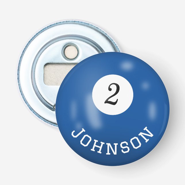 Abrebotellas Billiard Two Ball With Custom Name (Anverso)