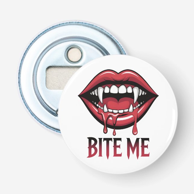 Abrebotellas Bite Me Vampire Mouth (Anverso)