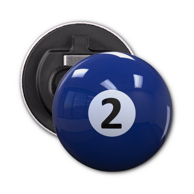Abrebotellas Blue No. 2 Billiard Pool Ball (Anverso)