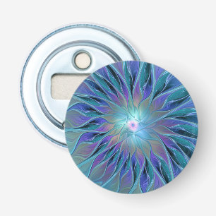 Abrebotellas Blue Purple Flower Dream Resumen arte fractal
