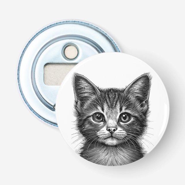 Abrebotellas Boceto adorable de gato joven   (Anverso)