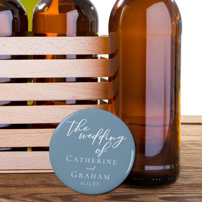 Abrebotellas Boda costero de la tipografía azul turquesa (Subido por el creador)