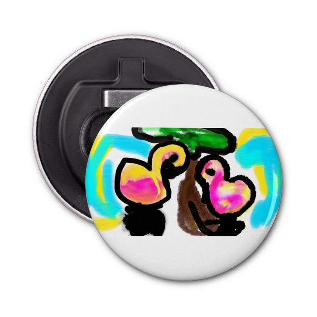 Abrebotellas Boda de flamencos rosados (Anverso)