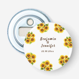 Abrebotellas Boda de girasol morden rústico personalizado