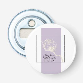 Abrebotellas Boda de lavanda de la planta de algodón botánico