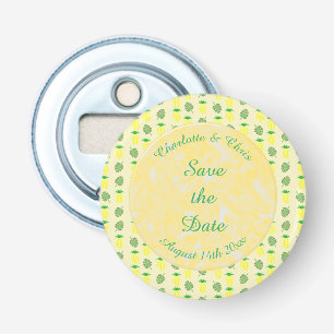 Abrebotellas Boda de verano tropical Piña y hojas de palmera