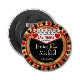 Abrebotellas Boda En Las Vegas - Rojo