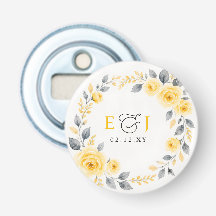 Boda floral elegante acuarela gris amarillo