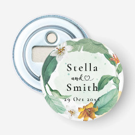 Abrebotellas Boda floral tropical colorido