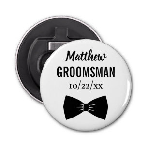 Abrebotellas Boda Groomsman Bachelor Party Black Bow Tie