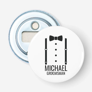 Abrebotellas Boda negro Bow Tie Personalizado Groomsmen
