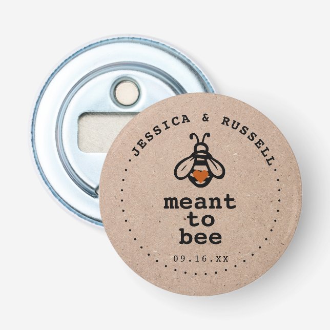 Abrebotellas Boda Rústica Apicultora (Anverso)