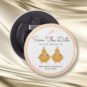 Abrebotellas Boda Salva La Fecha Cute Sr. y Sra. Personalizado 