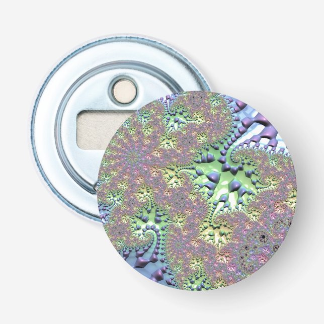 Abrebotellas Boho Hippie Groovy brillante fractal arcoiris colo (Anverso)