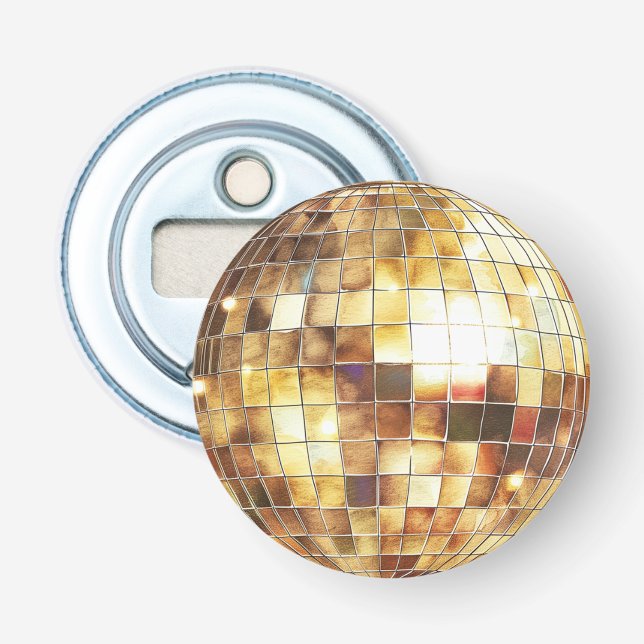 Abrebotellas Bola de Discoteca de Oro (Anverso)