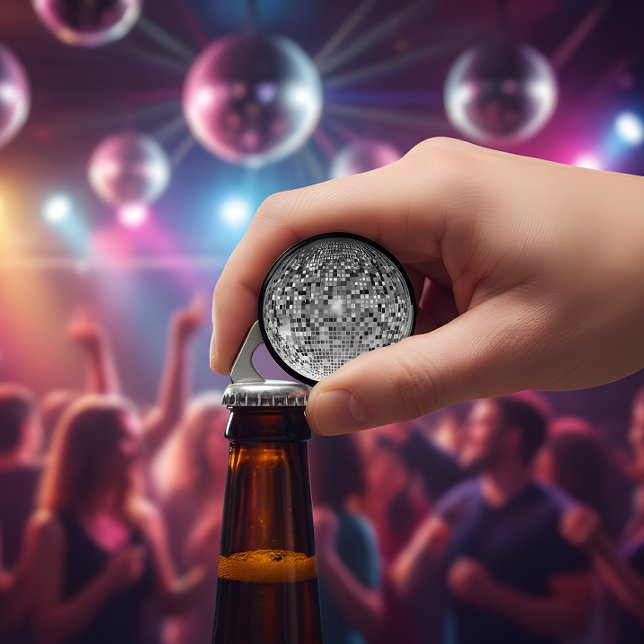 Abrebotellas Bola de Discoteca de Plata Retro - Bola de Espejo  (Subido por el creador)