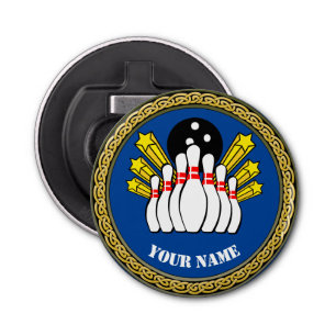 Abrebotellas Bola personalizado - Añadir nombre - Azul