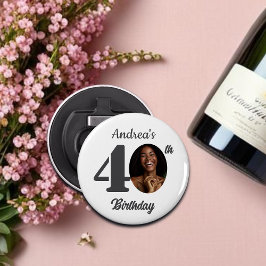 Abrebotellas Bold 40th Birthday Party Photo Favor