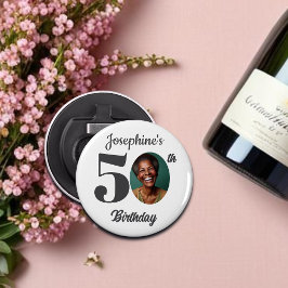 Abrebotellas Bold 50th Birthday Party Photo Favor