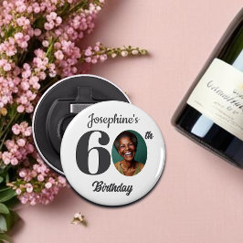 Abrebotellas Bold 60th Birthday Party Photo Favor