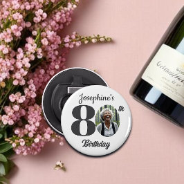 Abrebotellas Bold 80th Birthday Party Photo Favor