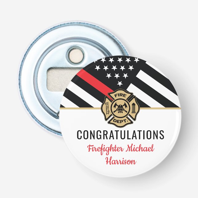 Abrebotellas Bombero de bomberos graduado del Departamento de B (Anverso)