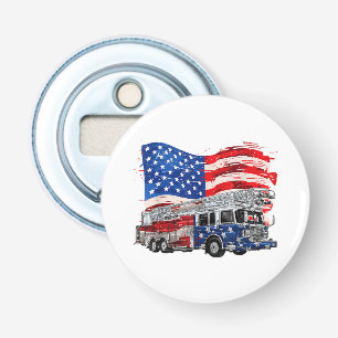 Abrebotellas Bombero de Camión de Fuego Retro Fireman Bandera d