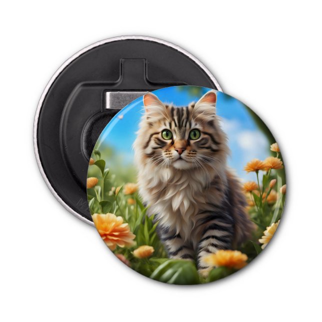 Abrebotellas Bonito jardín de gatos (Anverso)