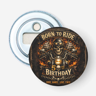 Abrebotellas Born to Ride 50th Birthday Biker Skull Card