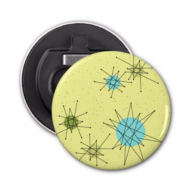 Abrebotellas Bote del botón del patrón de estallidos atómicos i (Anverso)