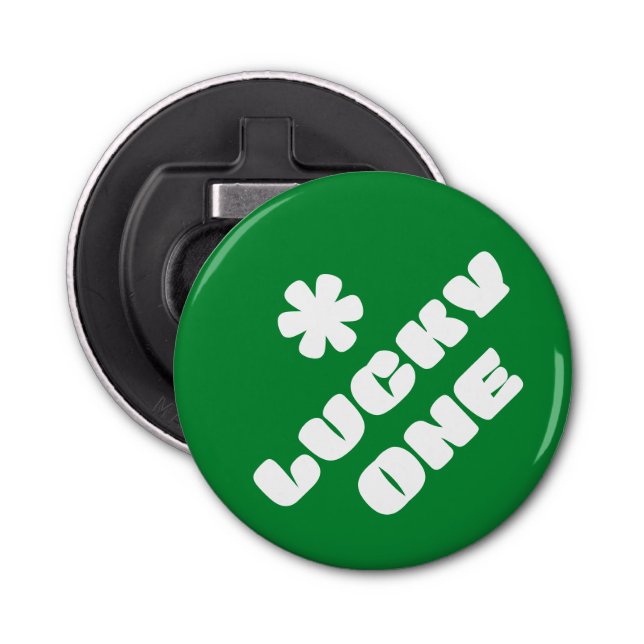 Abrebotellas Botella de botón Apertura Lucky Uno (Anverso)