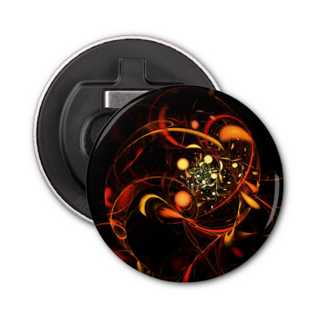 Abrebotellas Botón de arte de resumen de latido (Anverso)