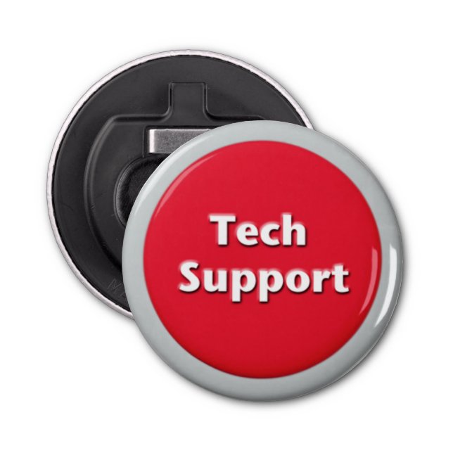 Abrebotellas Botón de pánico rojo de soporte técnico (Anverso)