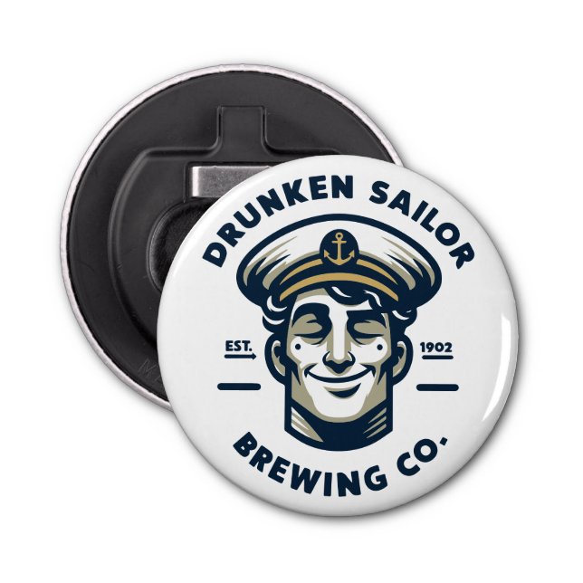 Abrebotellas Botón Drunken Sailor Brewing Co. (Anverso)