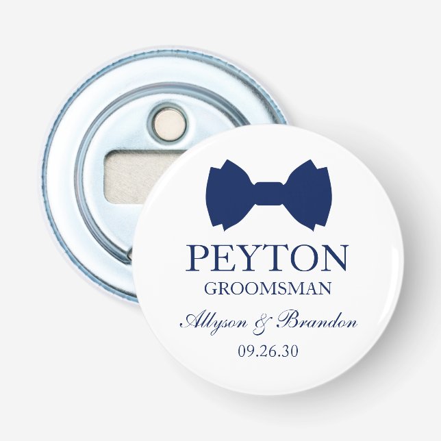Abrebotellas Bow Tie de Groomsman Blue (Anverso)